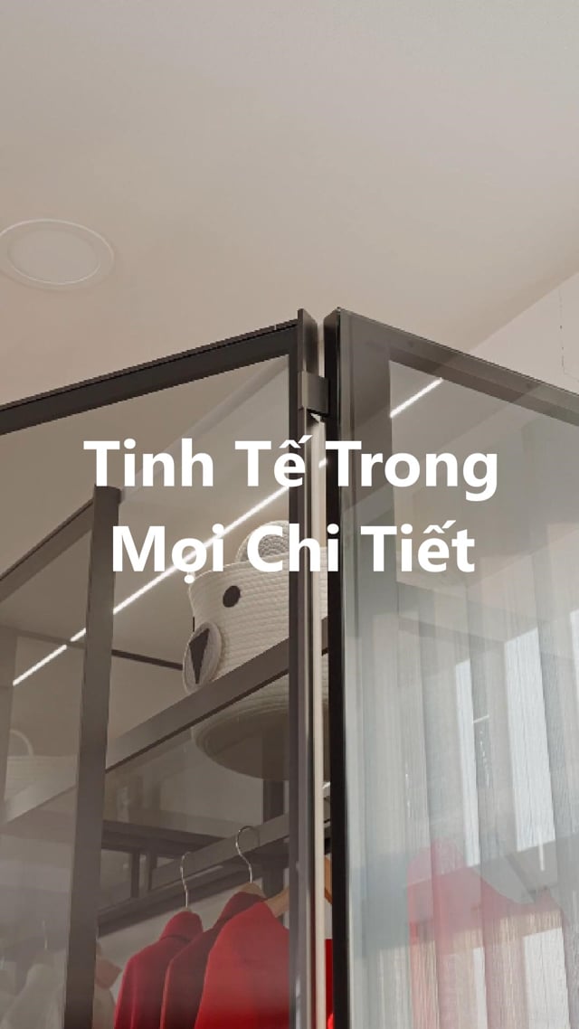cánh kính khung nhôm + bản lề 270 độ
