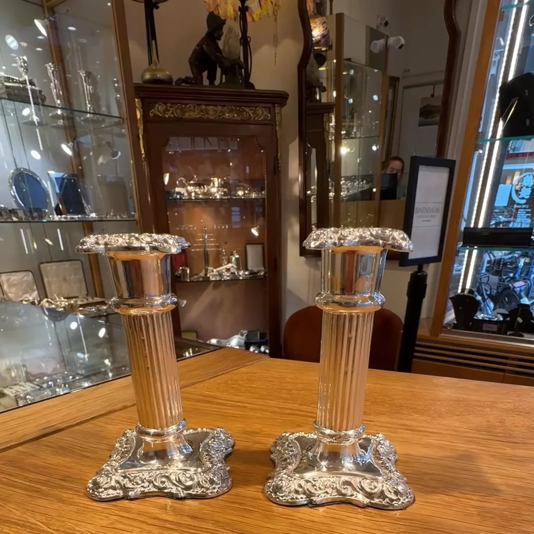 銀製(STERLING  JAPAN )燭台1対(3本 立て) 銀製三灯燭台 | 宮本商行オンラインショップ : 銀製品 宮内庁御用達