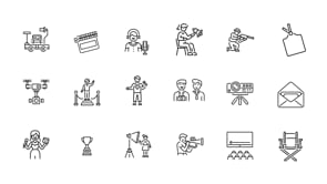 Animated Movie Icon Art Set, an Outline Icon by Prosymbols (Thumbnail 3 of 3)
