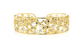 .25 ct. t.w. Diamond Butterfly Cuff Bracelet in 18kt Gold Over Sterling