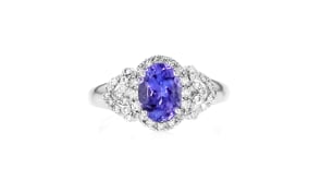 1.20 Carat Tanzanite and .25 ct. t.w. Diamond Ring in Platinum