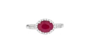 1.50 Carat Ruby and .30 ct. t.w. Diamond Ring in Platinum