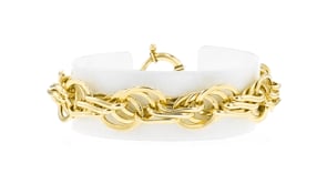 18kt Gold Over Sterling Multi-Oval Link Bracelet