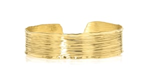 Italian 18kt Gold Over Sterling Lined Cuff Bracelet