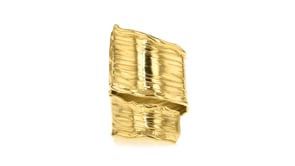 Italian 18kt Gold Over Sterling Lined Bypass Ring
