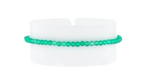 Green Chalcedony Bead Bracelet in 18kt Gold Over Sterling