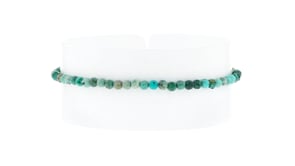 Green Turquoise Bead Bracelet in 18kt Gold Over Sterling