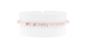 Pink Opal Bead Bracelet in 18kt Gold Over Sterling