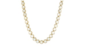 Bezel-Set Mother-of-Pearl Necklace in 18kt Gold Over Sterling