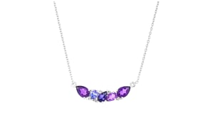 .95 ct. t.w. Multi-Gemstone Cluster Necklace in Sterling Silver