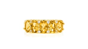 2.00 ct. t.w. Citrine and .30 ct. t.w. White Zircon Ring in 18kt Gold Over Sterling