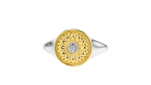 Diamond Sunflower Ring in 18kt Gold Over Sterling and Sterling Silver