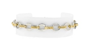 Sterling Silver and 18kt Gold Over Sterling Oval-Link Bracelet