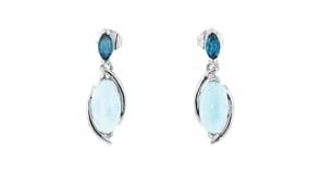 Larimar and .40 ct. t.w. London Blue Topaz Drop Earrings in Sterling Silver