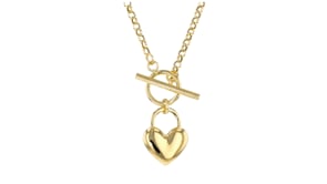 Italian 18kt Gold Over Sterling Heart Toggle Necklace