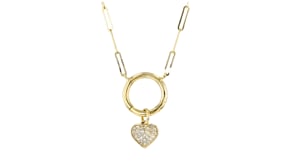 .10 ct. t.w. Diamond Heart Charm in 14kt Yellow Gold