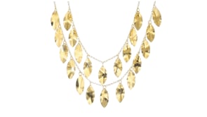 Italian 18kt Gold Over Sterling Leaf Bib Necklace