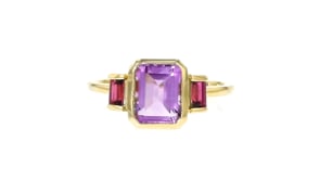 1.60 Carat Amethyst and .30 ct. t.w. Rhodolite Garnet Ring in 14kt Yellow Gold