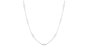 1.00 ct. t.w. Moissanite Station Necklace in Sterling Silver