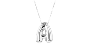 Sterling Silver Bubble Initial Necklace