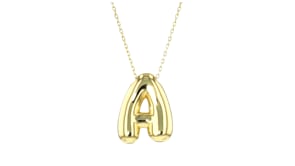 18kt Gold Over Sterling Bubble Initial Necklace