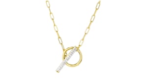 .25 ct. t.w. Diamond Paper Clip Link Toggle Necklace in 18kt Gold Over Sterling
