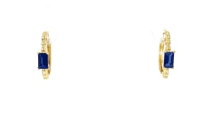 .70 ct. t.w. Lab-Grown Sapphire Hoop Earrings in 18kt Gold Vermeil