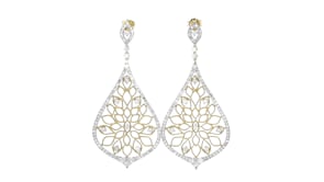 1.60 ct. t.w. Diamond Openwork Drop Earrings in 18kt Gold Over Sterling