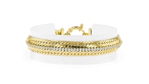 1.90 ct. t.w. CZ Cuban-Link Bracelet in 18kt Gold Over Sterling