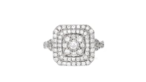 C. 2020 Vintage 1.30 ct. t.w. Diamond Cluster Ring in 14kt White Gold