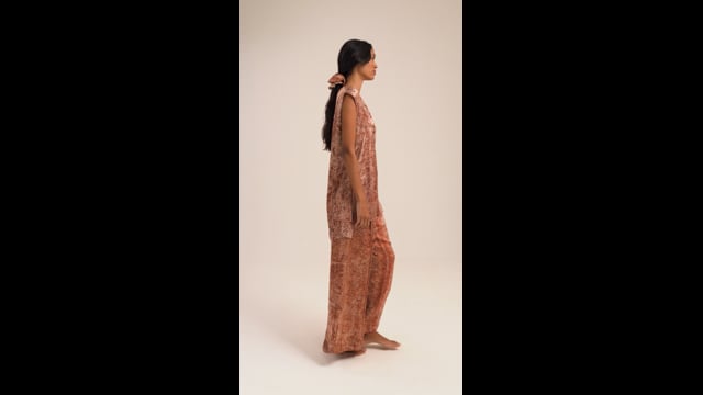 Túnica Agatha Seda Impressão Botânica Crajiru