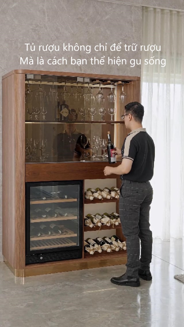 tủ rượu không chỉ để trữ rượu – mà là cách bạn thể hiện gu sống