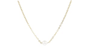 4mm Cultured Akoya Pearl Necklace in 14kt Yellow Gold