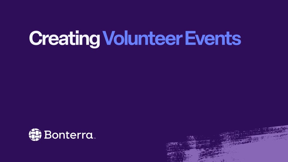 Creating Volunteer Events