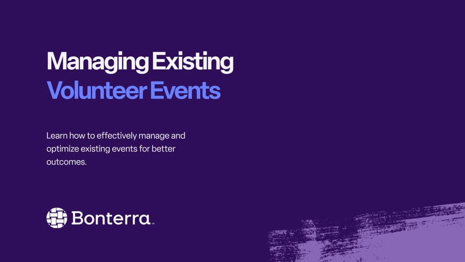 Managing Existing Volunteer Events