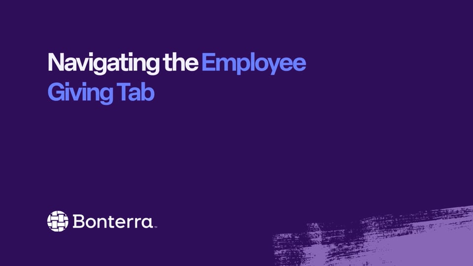 Navigating the Employee Giving Tab