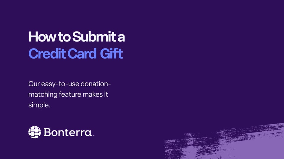 Submitting Credit Card Gifts