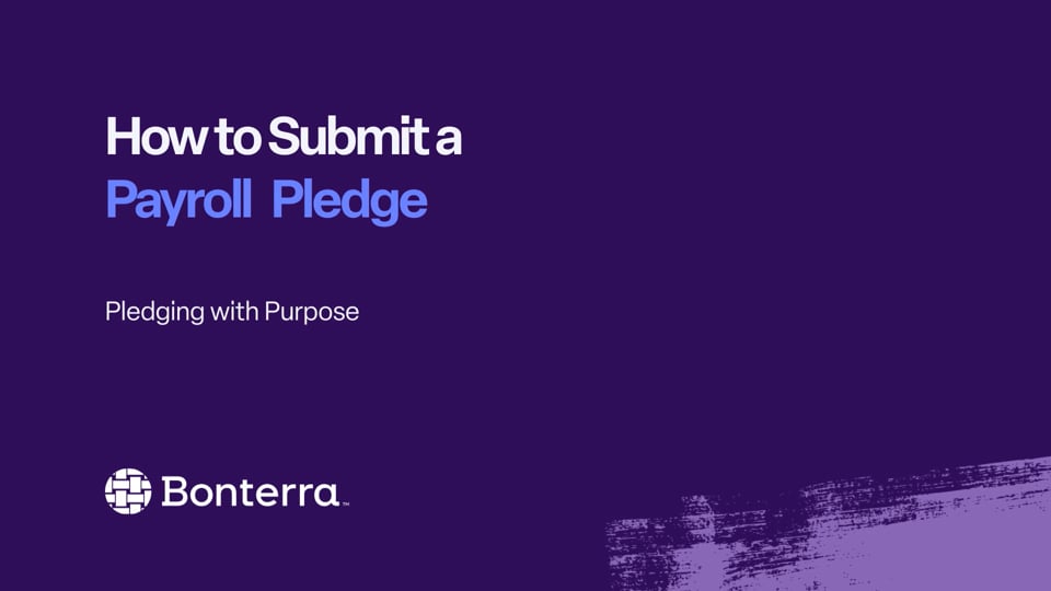 Submitting Payroll Pledges