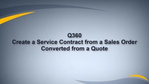 Create a Service Contract From a Sales Order