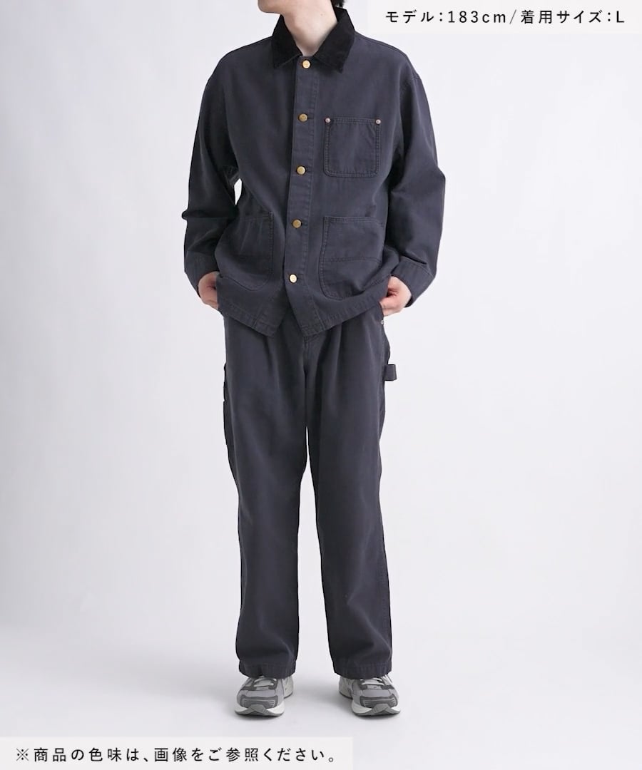 ヴィンテージライクデニム/ダックカバーオール【セットアップ対応