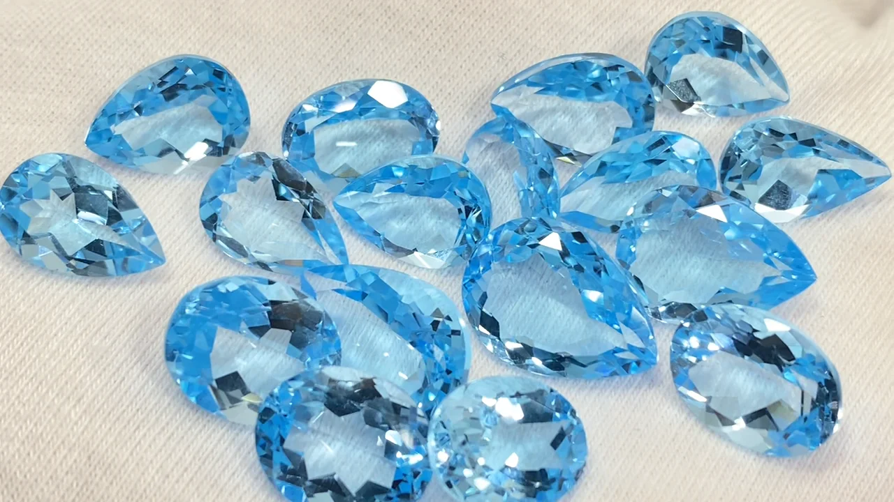 動画】【1点もの】宝石質スイスブルートパーズAAA ルース ファセット