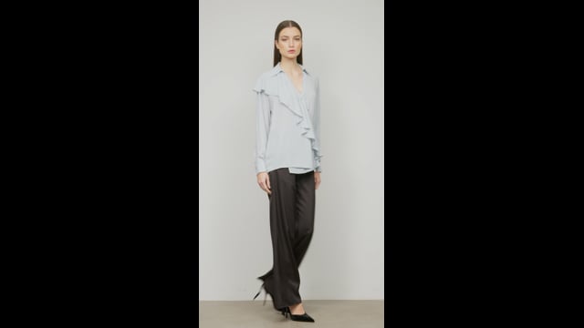 Blusa Crepe Georgete Azul Antonia