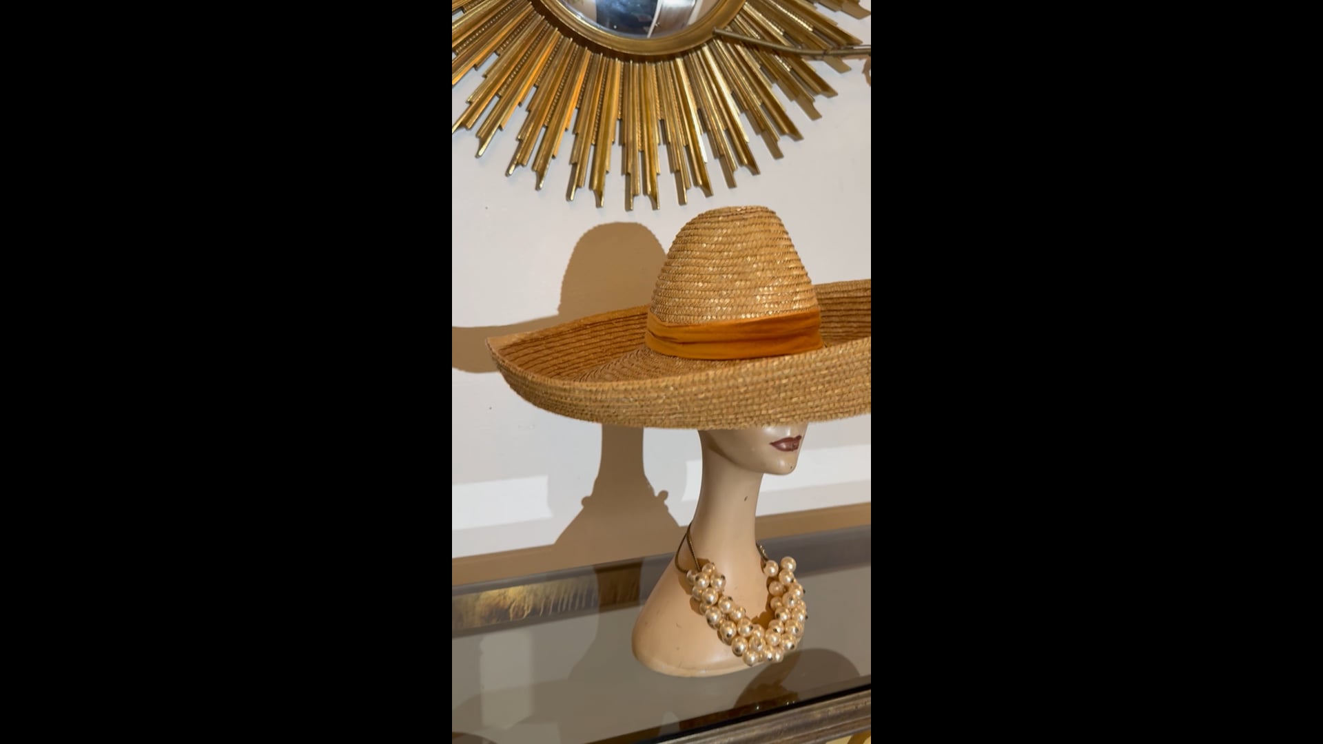 Patricia Underwood Wide Brim Straw Sun Hat with Contrast Trim Patricia Underwood Vintage Wide Brim Woven Natural Straw Hat  main image 4