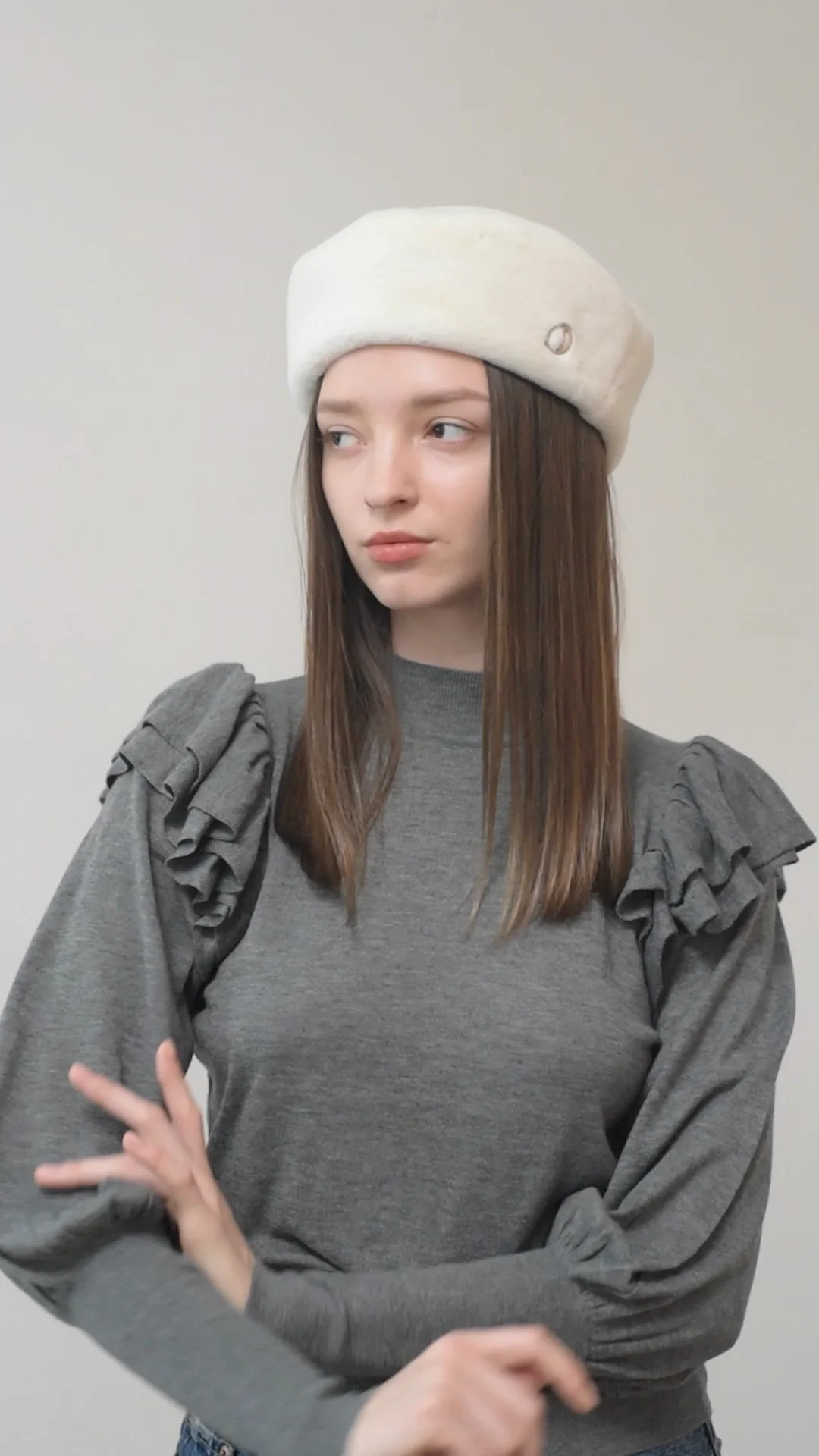 予約】Chapeau d' O Mini Far Beret | 57.5cm(75) WHITE (06