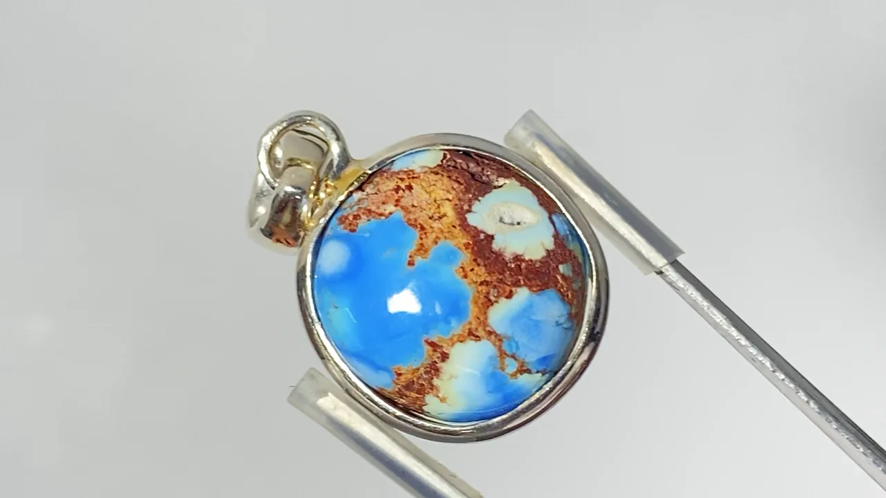 動画】【1点もの】カザフスタン産ゴールデンヒルターコイズ ペンダント