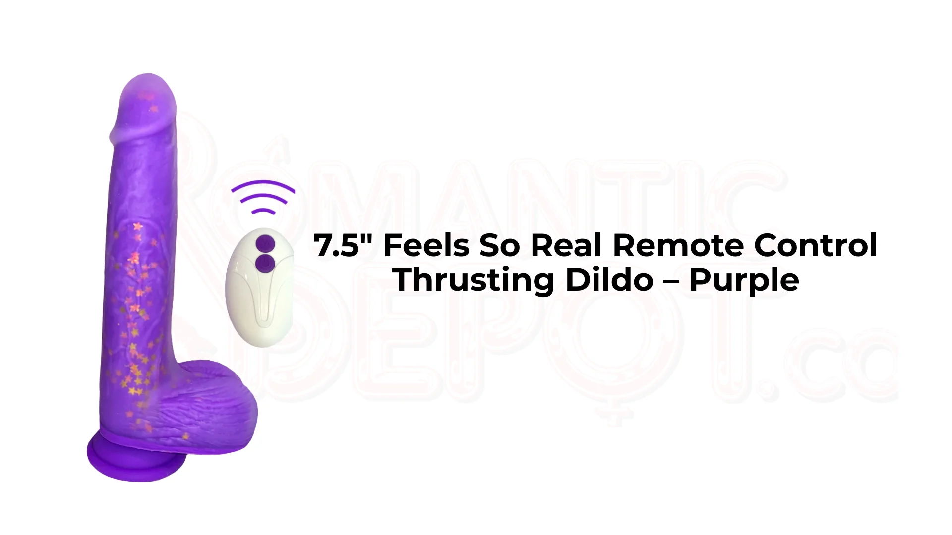 7.5 Feels So Real Remote Control Thrusting Dildo  Purple