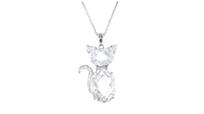 12.50 ct. t.w. CZ Sitting Cat Pendant Necklace in Sterling Silver