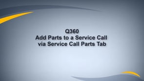 Add Parts to a Service Call