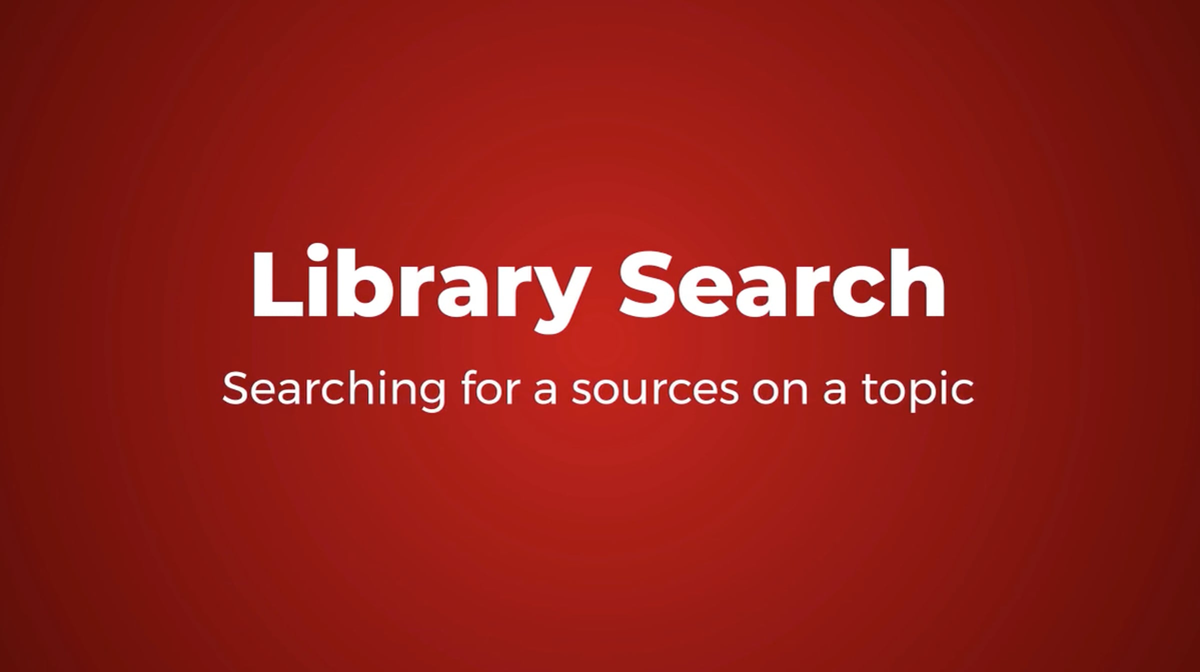 Library Search: searching for sources on a topic | Videos & Movies on Vimeo