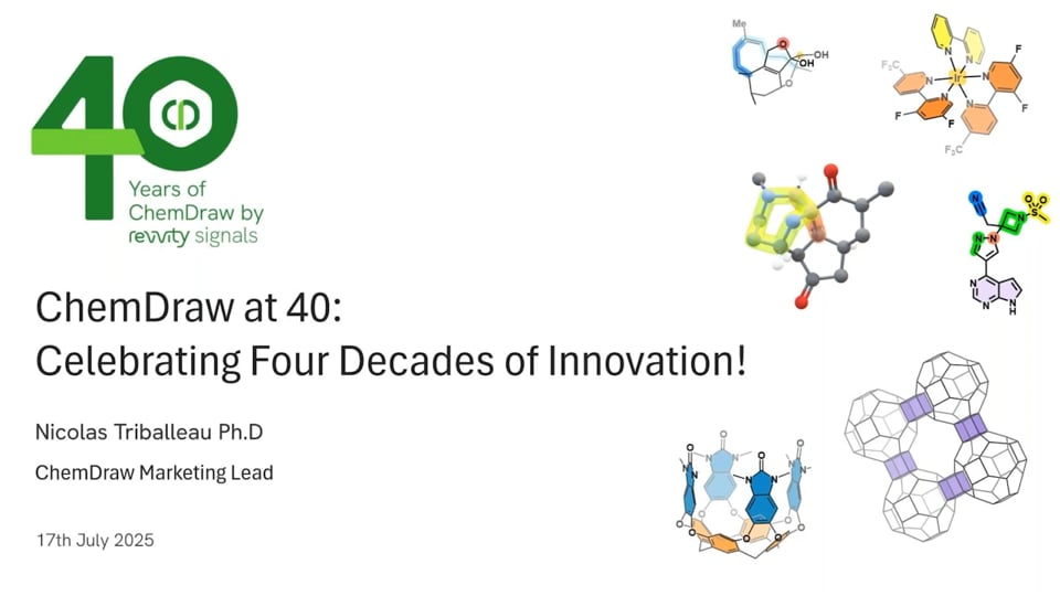 Watch ChemDraw Connect - Celebrating Four Decades of Innovation- July 17, 2025 on Vimeo.